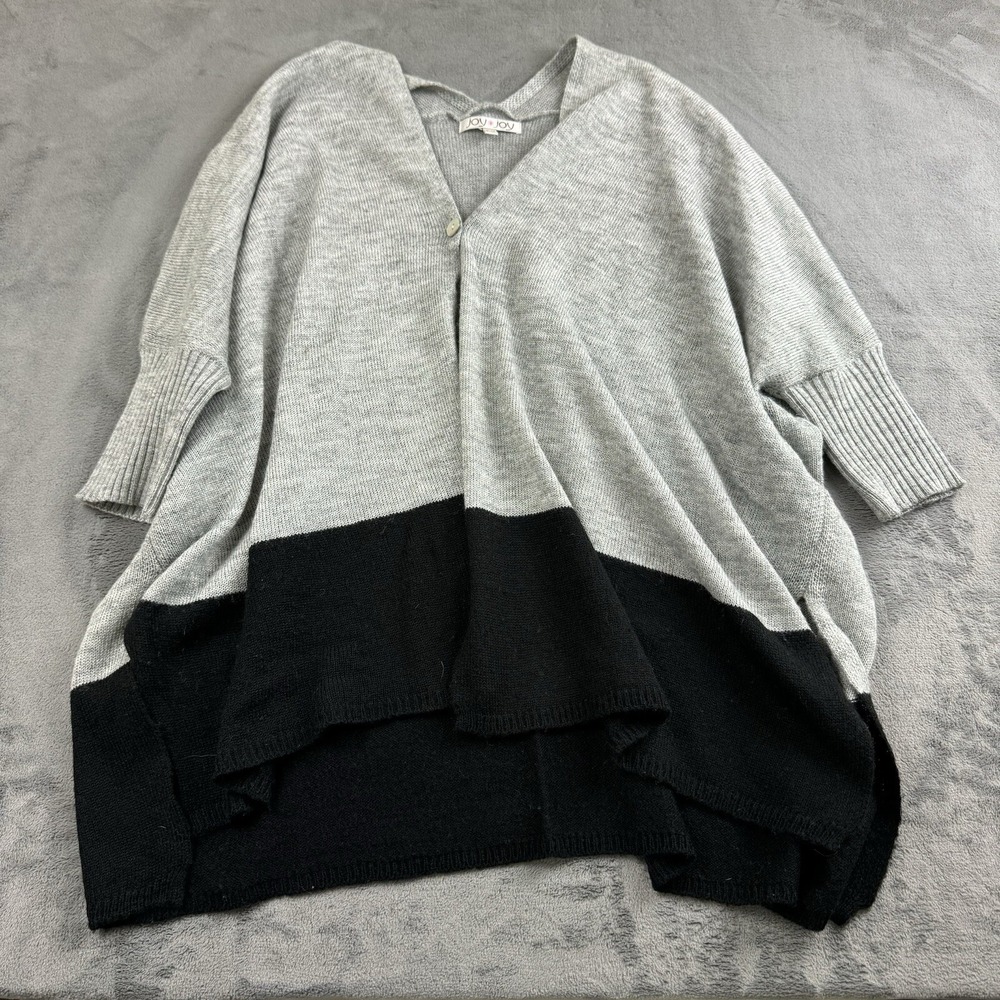 JoyJoy‎ Womens Sweater Cardigan Size S/M Basic Open Front Closure Lagenlook Wool